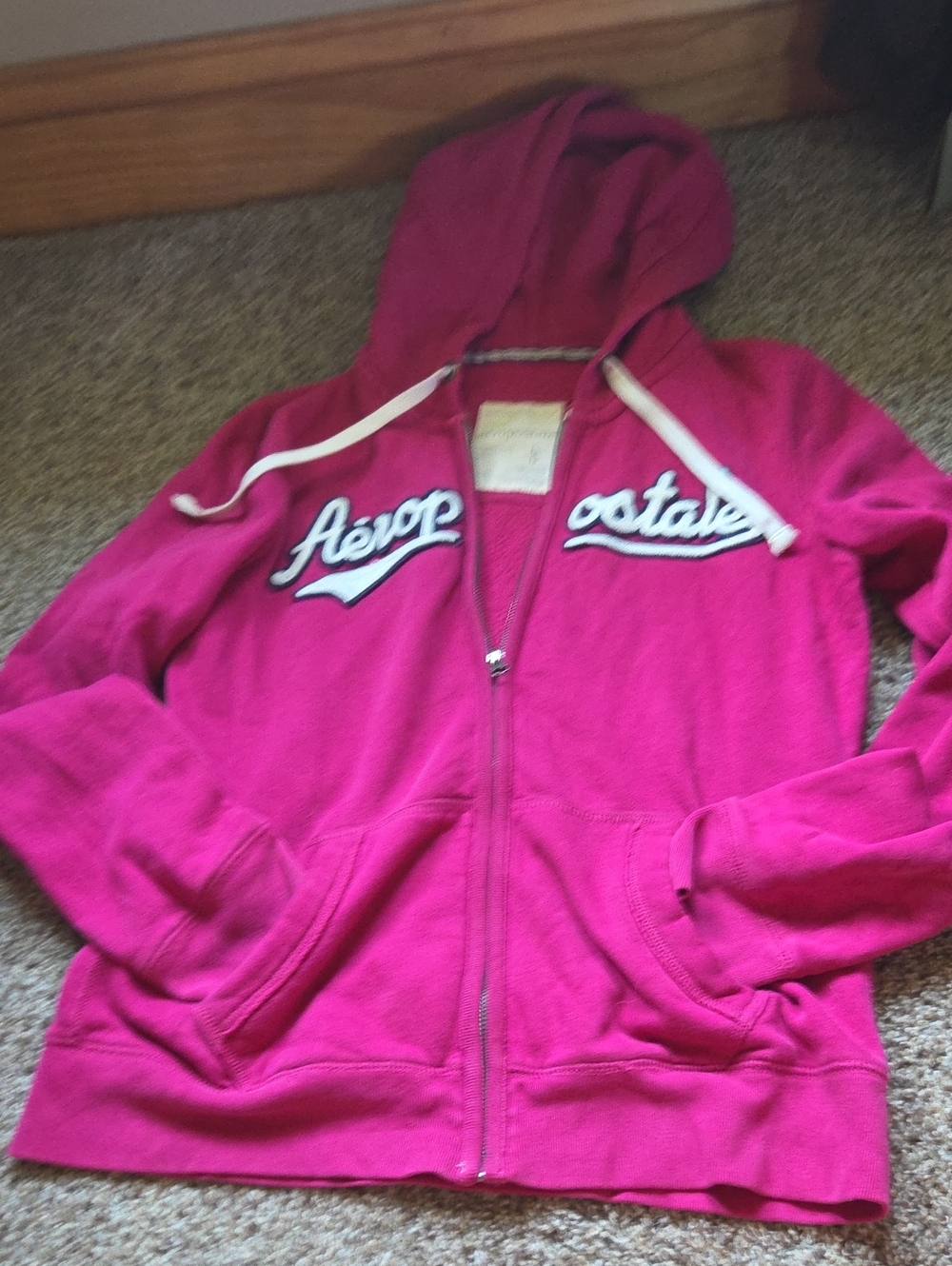 Aeropostale Girls' Hot Pink Zip Hoodie